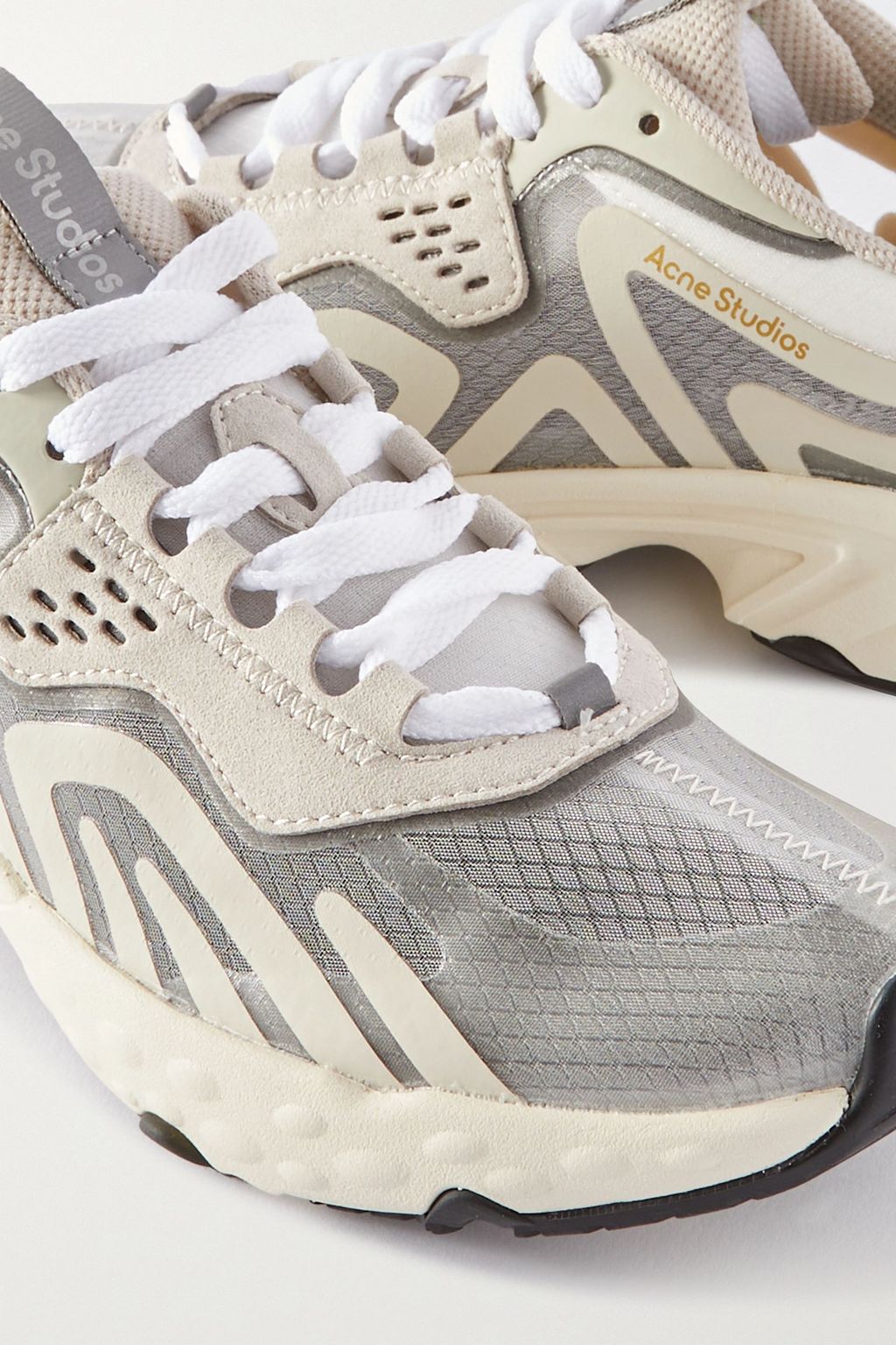 ACNE STUDIOS Mesh, faux suede and rubber sneakers