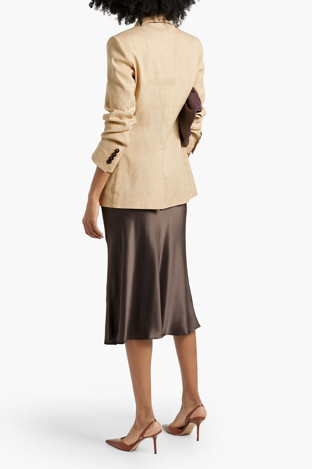 BRUNELLO CUCINELLI Double-breasted linen-blend blazer