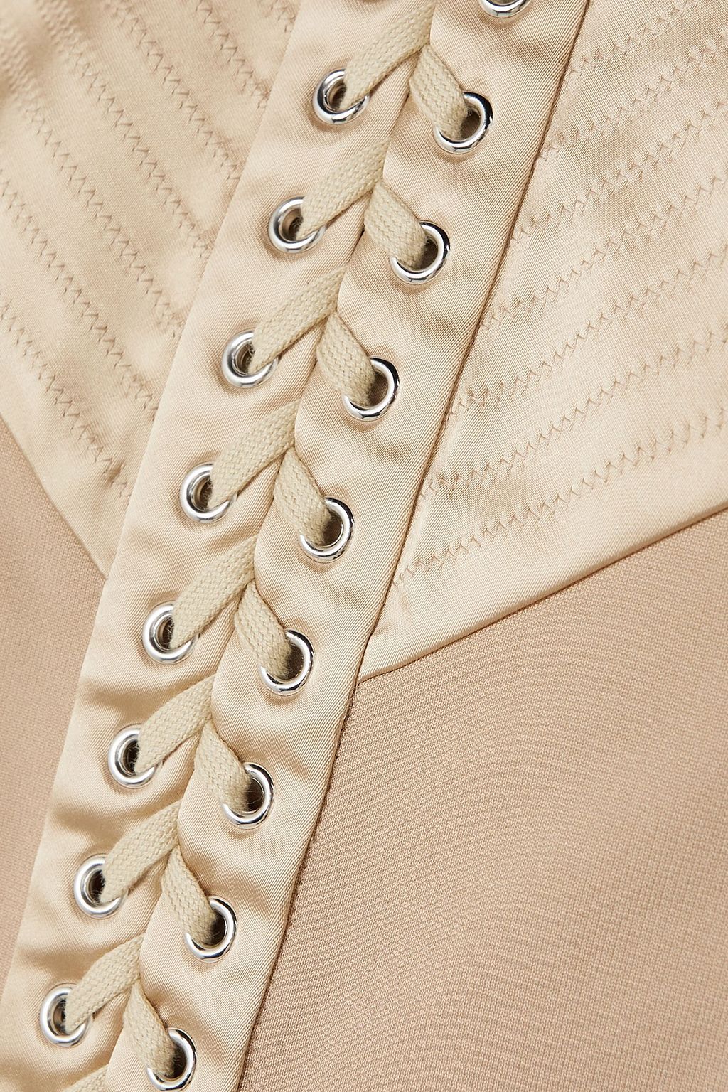 DOLCE&GABBANA Lace-up satin and jersey mini skirt