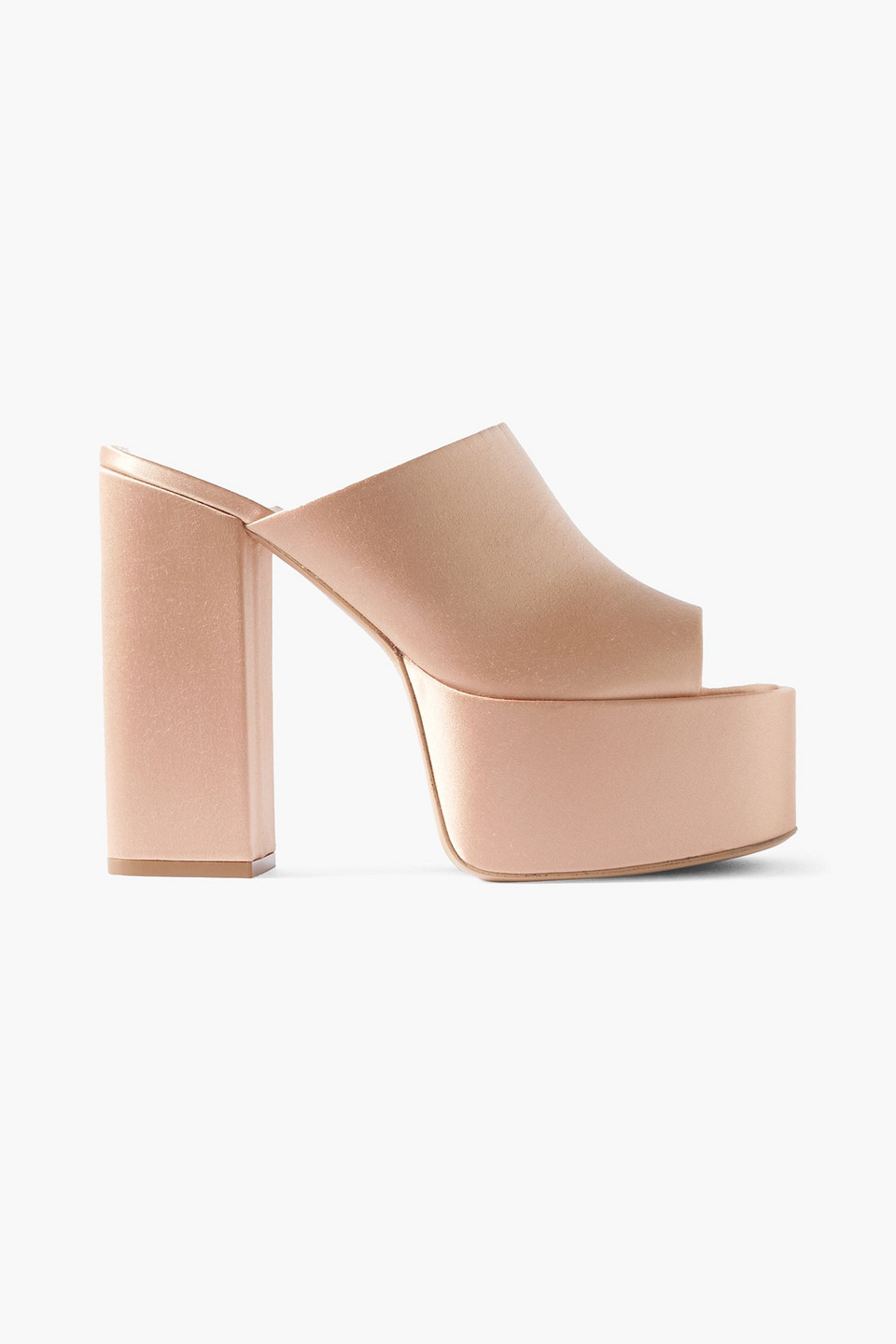 Paris Texas Sasha Satin Platform Sandals In Blush