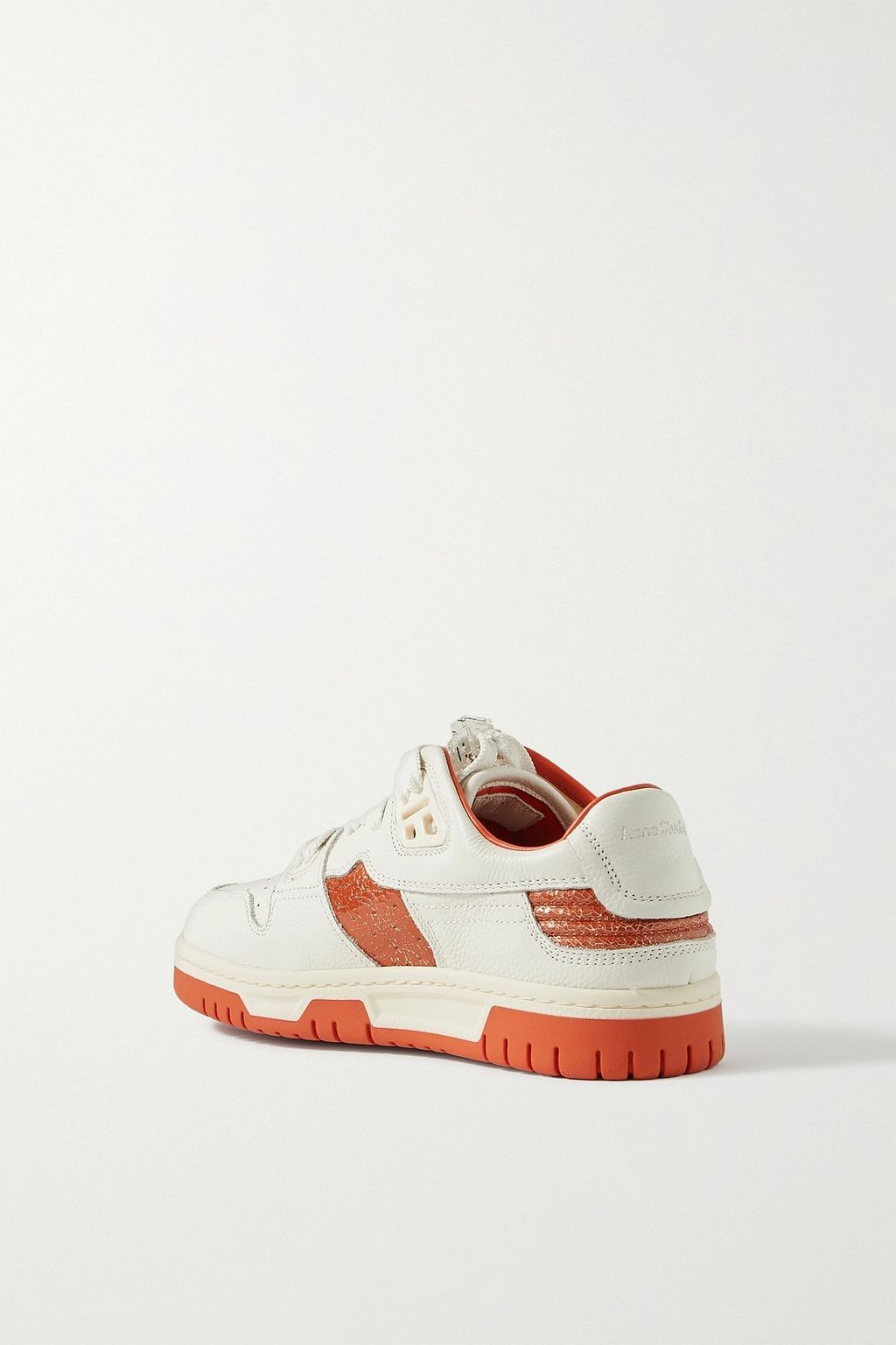 ACNE STUDIOS Two-tone textured and cracked-leather sneakers