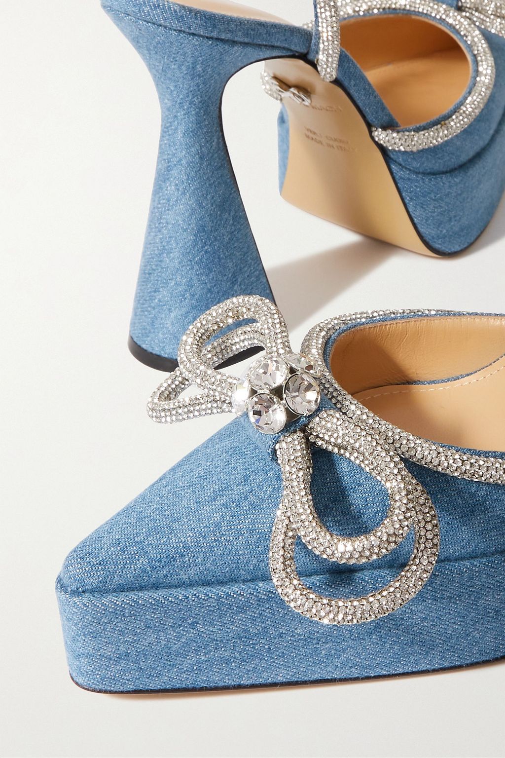 denim platform pumps