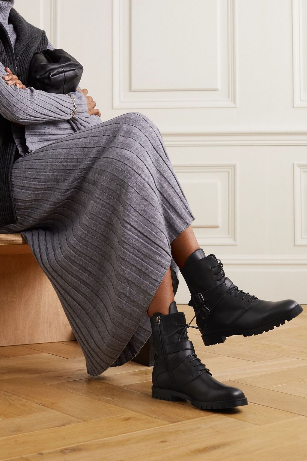 MANOLO BLAHNIK Tiniosa buckled leather ankle boots