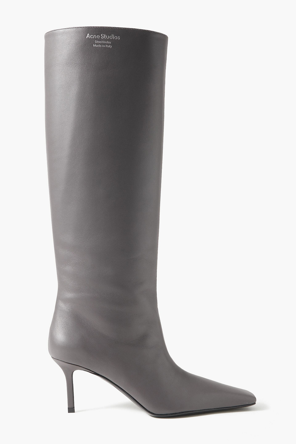 Acne Studios Leather Knee Boots In Anthracite