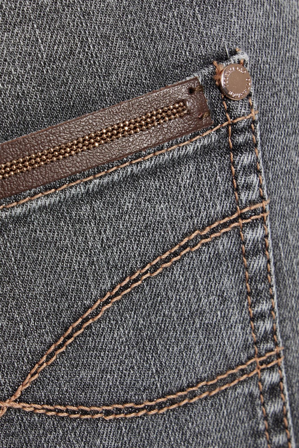 BRUNELLO CUCINELLI Bead-embellished high-rise slim-leg jeans