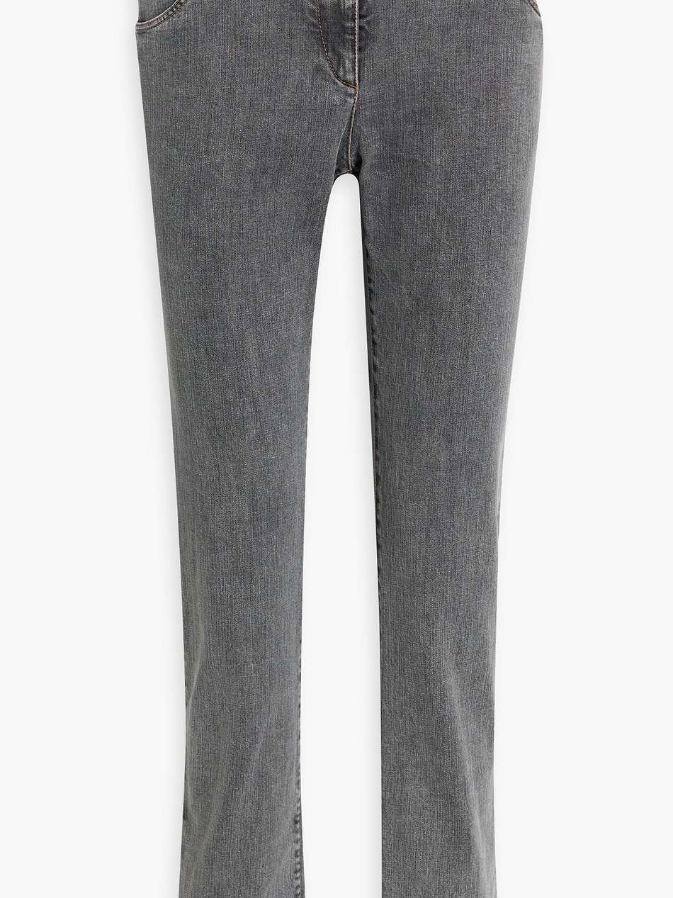 bead-embellished mid-rise skinny jeans