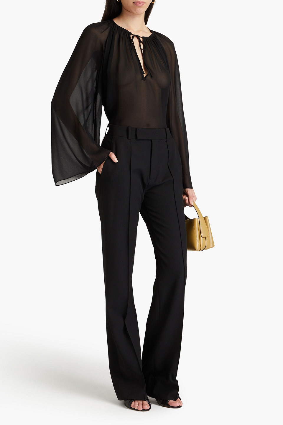 FRAME THE SLIM STACKED TWILL STRAIGHT-LEG PANTS 