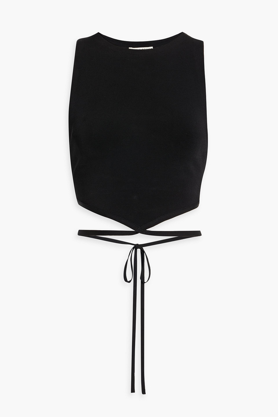 Alice And Olivia Latia Tie Waist Knit Tank In Black