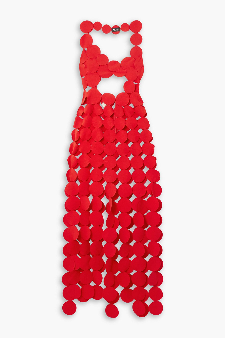A.w.a.k.e. Cutout Crepe Maxi Dress In Red