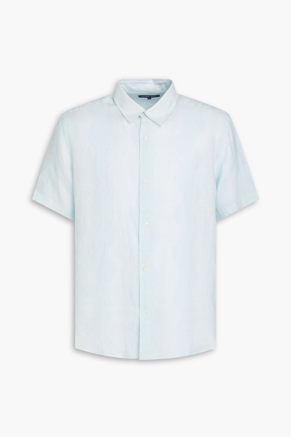 Frescobol Carioca Castro Stripe Cabana Linen Shirt In Sky Blue