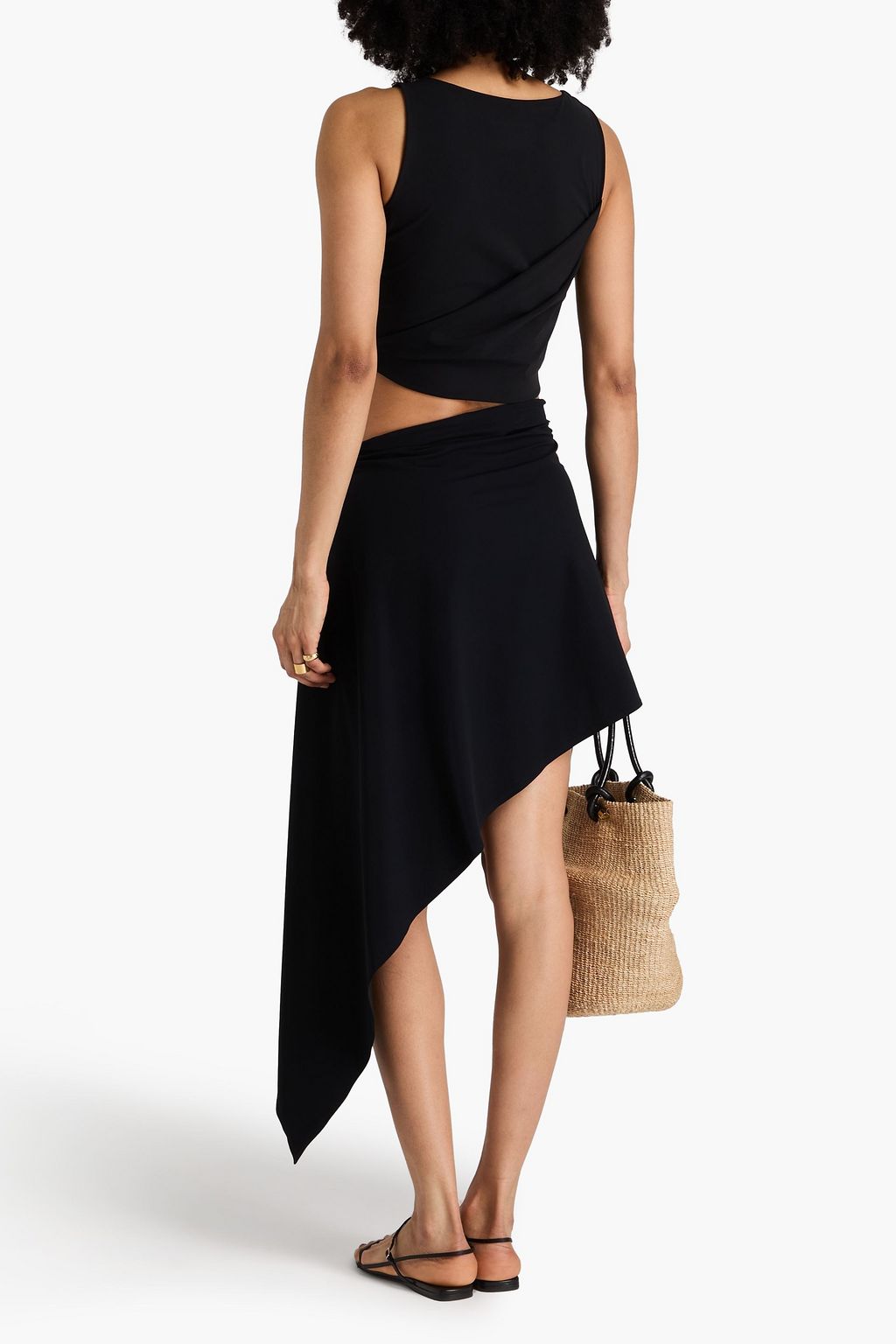 MAGDA BUTRYM Appliquéd asymmetric jersey pareo