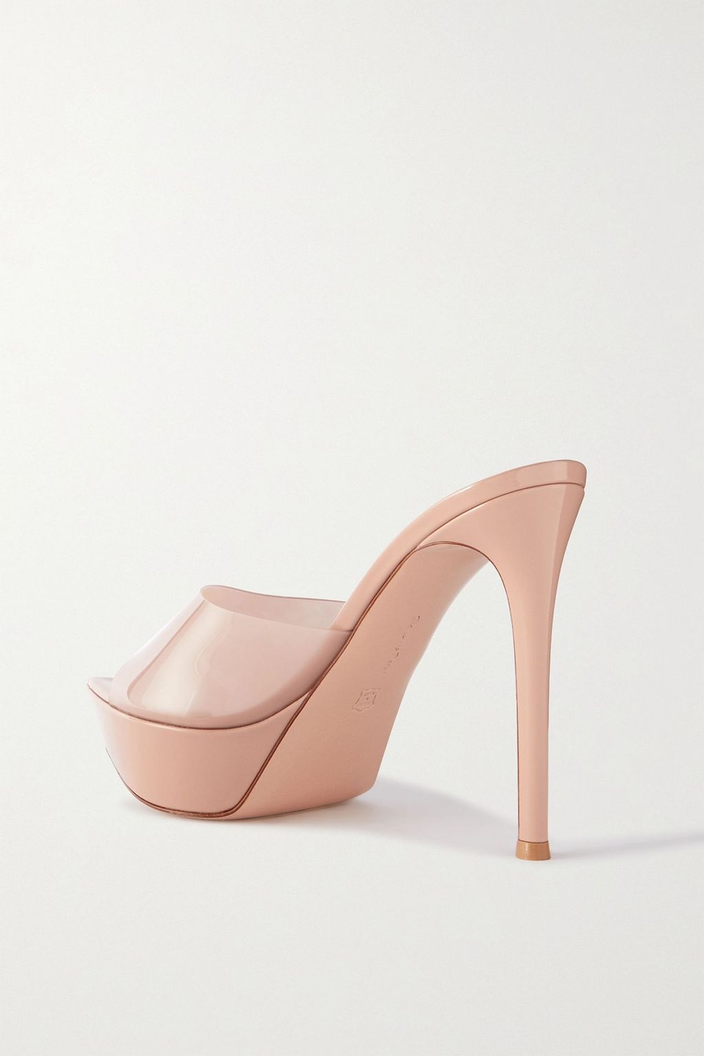 GIANVITO ROSSI Betty 115 Mules aus Lackleder und PVC mit Plateau