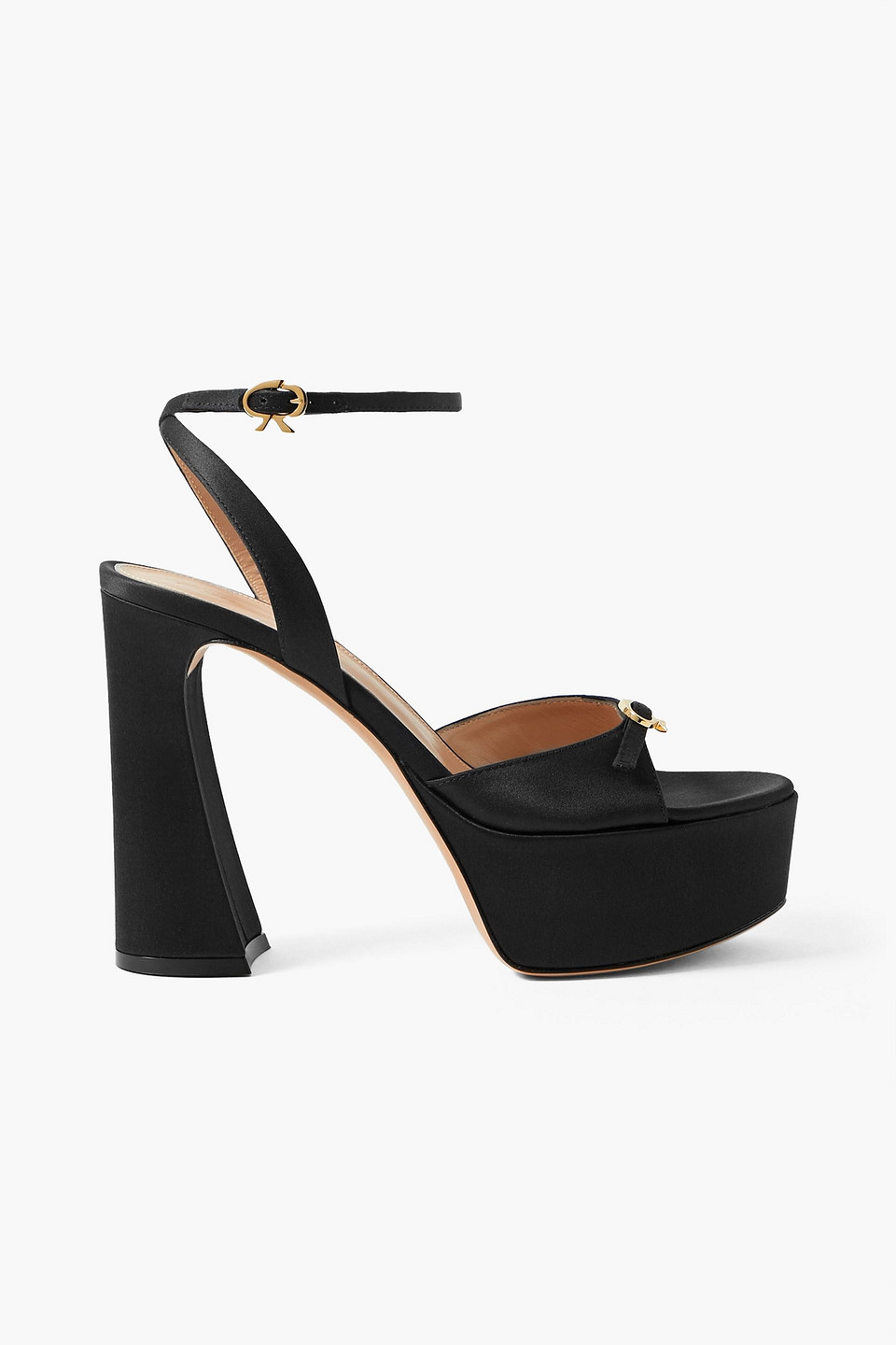 Gianvito Rossi 105mm Maddy Satin Platform Sandals In Black