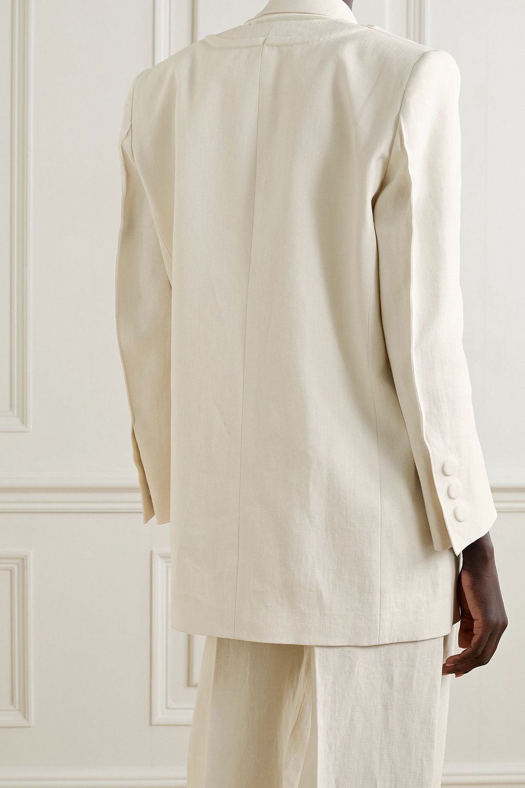FENDI Double-breasted linen blazer