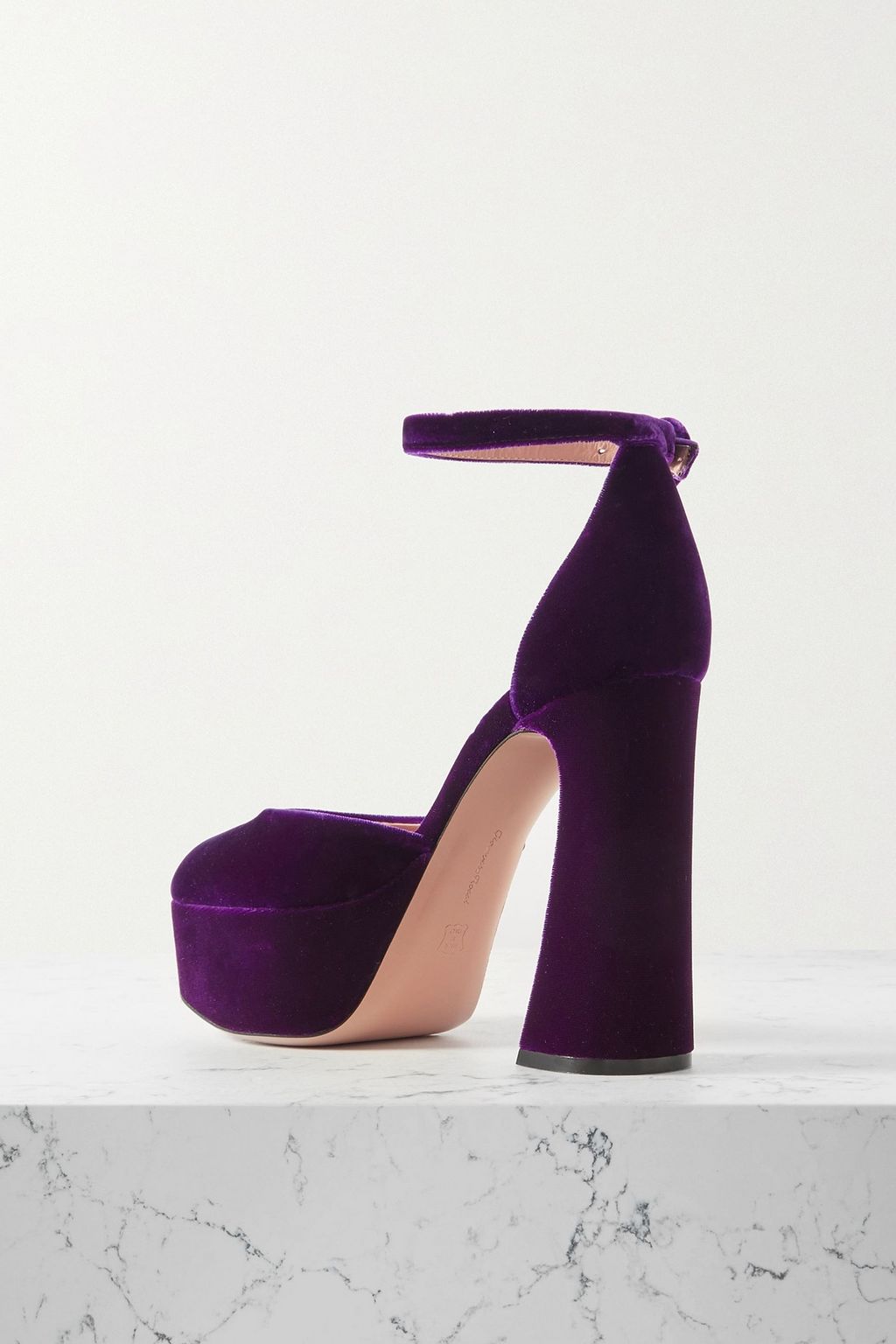 GIANVITO ROSSI Holly D'Orsay 120 velvet platform pumps