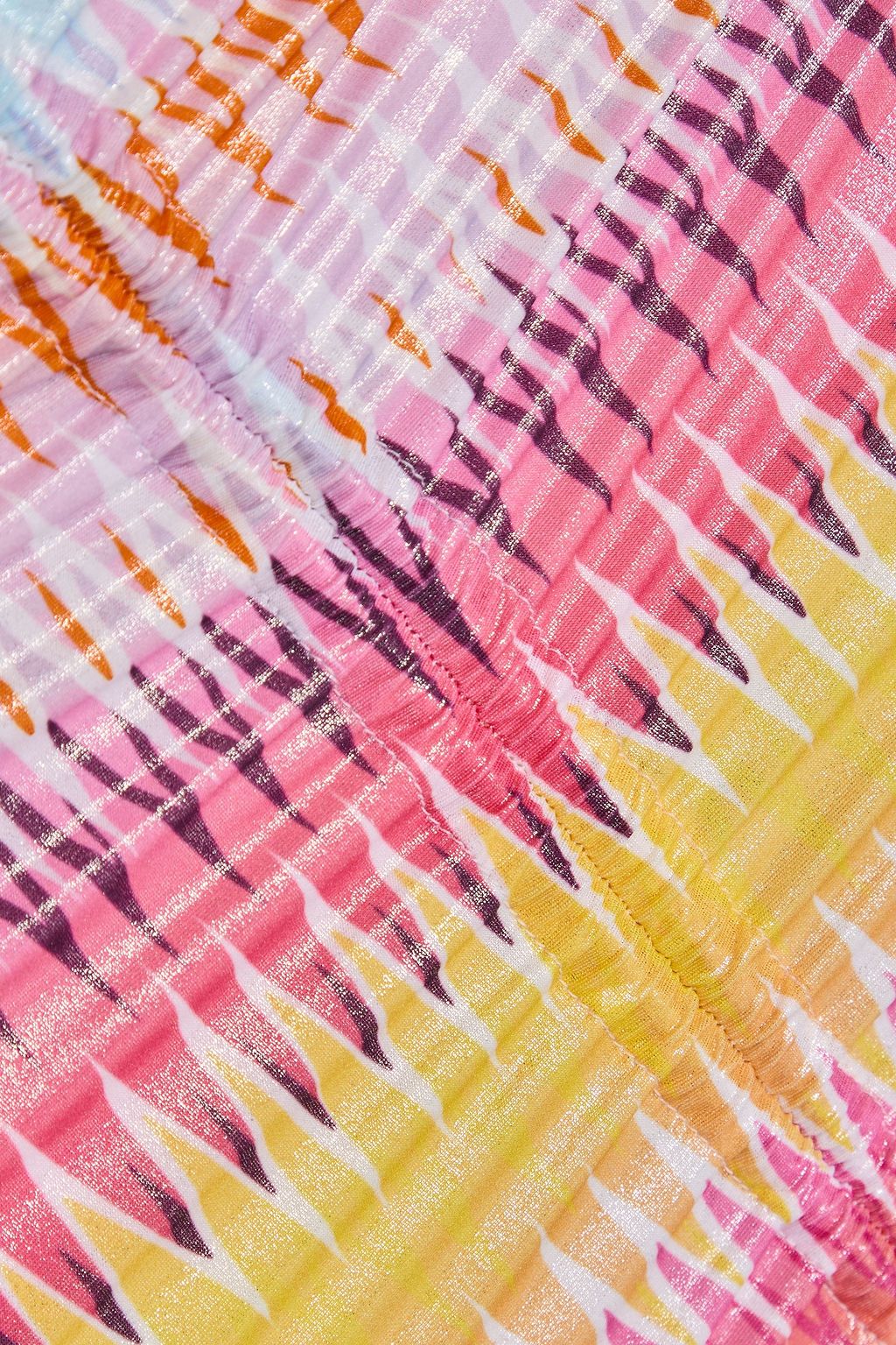 MISSONI 루쉬 장식 프린트 코팅 스트레치 미니 스커트