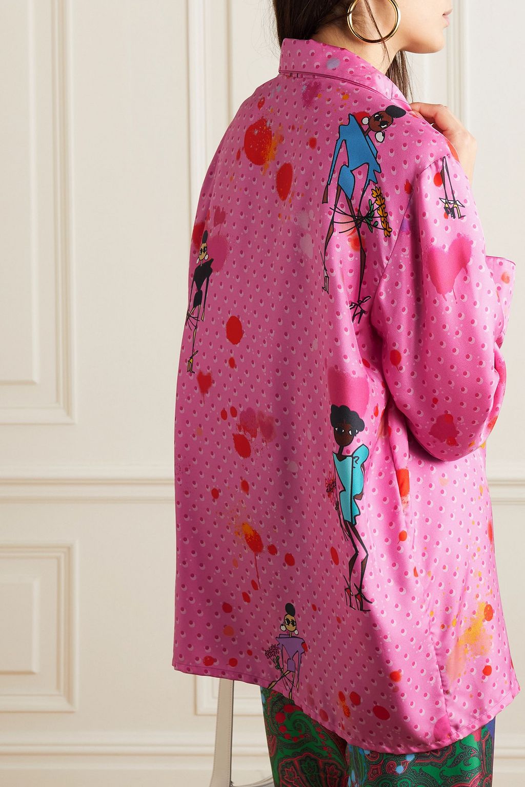 AZ FACTORY Printed silk-twill shirt