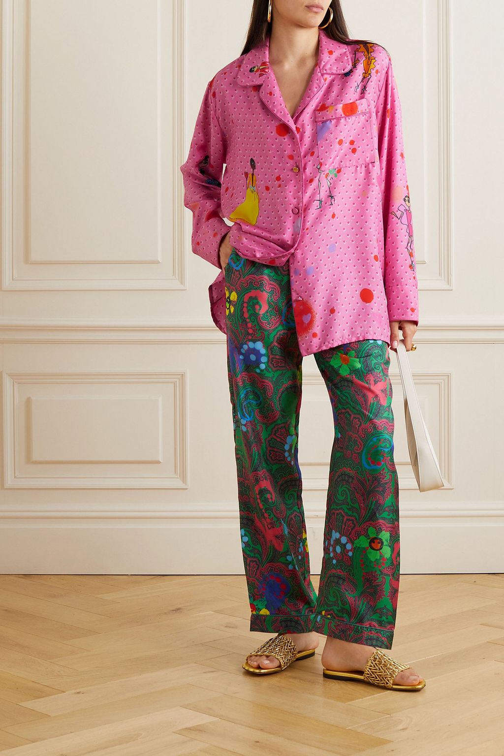 AZ FACTORY Printed silk-twill shirt