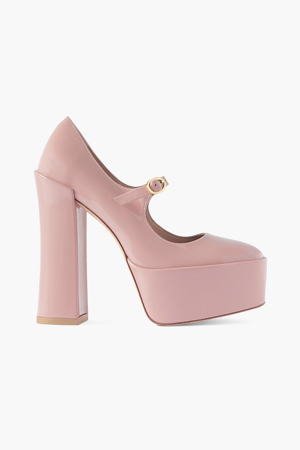 STUART WEITZMAN SKYHIGH PATENT-LEATHER PLATFORM MARY JANE PUMPS