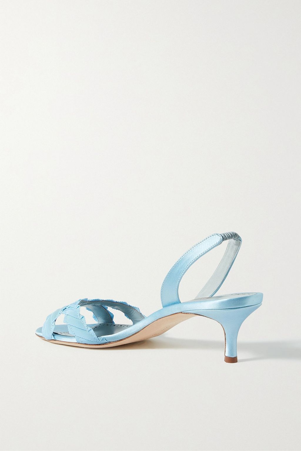 MANOLO BLAHNIK Ligra 50 faille-trimmed satin slingback sandals