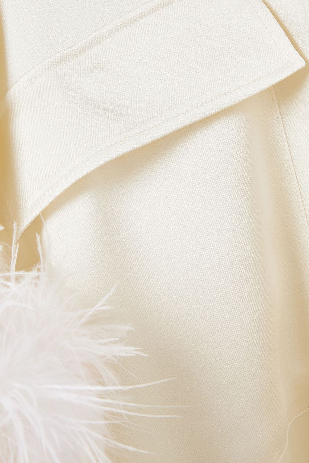 LAPOINTE Feather-trimmed satin shirt