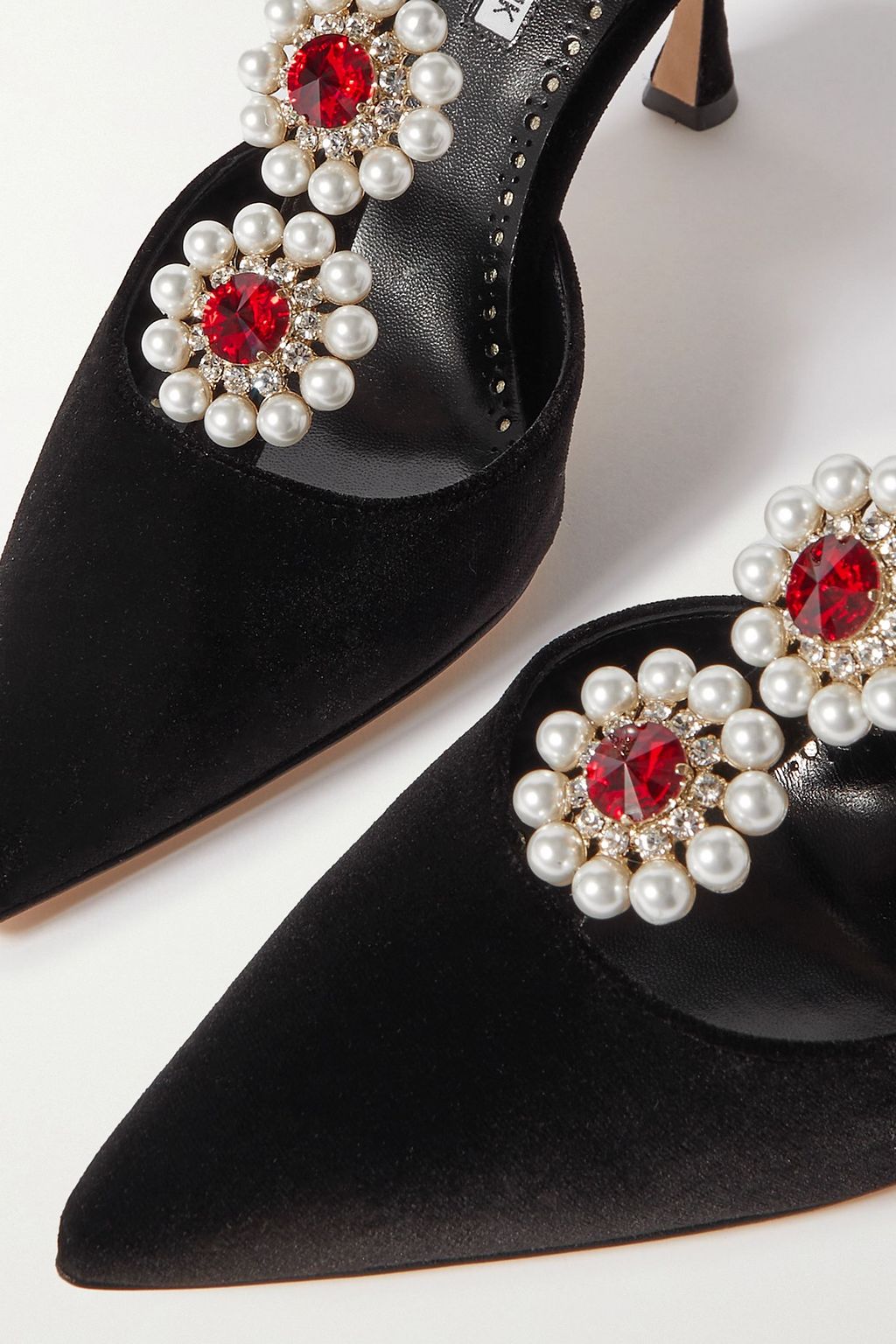 MANOLO BLAHNIK Mabala 90 embellished velvet pumps