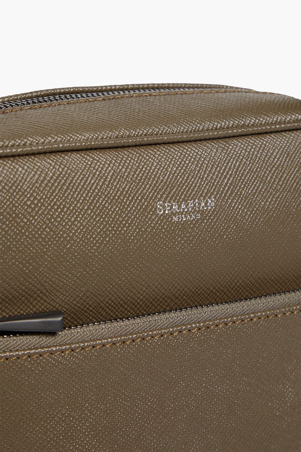SERAPIAN Pebbled-leather messenger bag