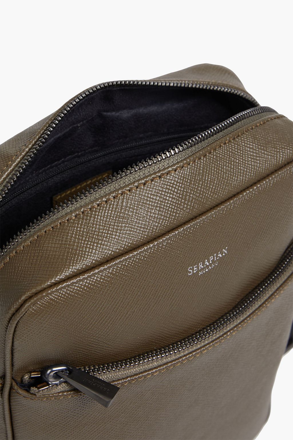 SERAPIAN Pebbled-leather messenger bag