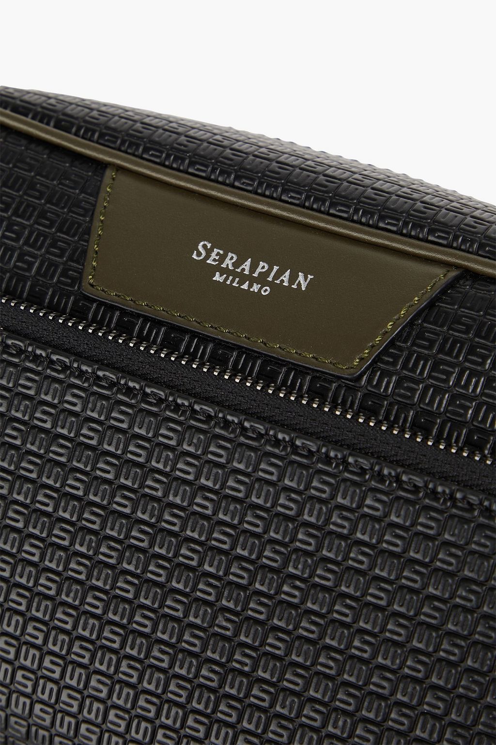 SERAPIAN Leather-trimmed logo-embossed coated-canvas wash bag
