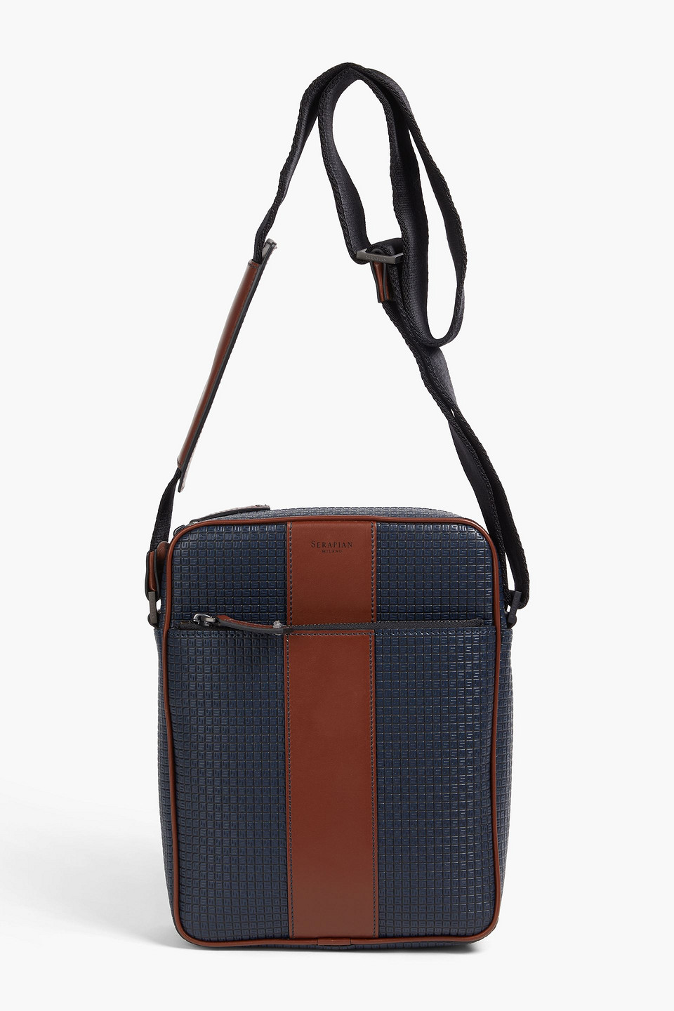 serapian - north south embossed coated-canvas messenger bag - blue - onesize