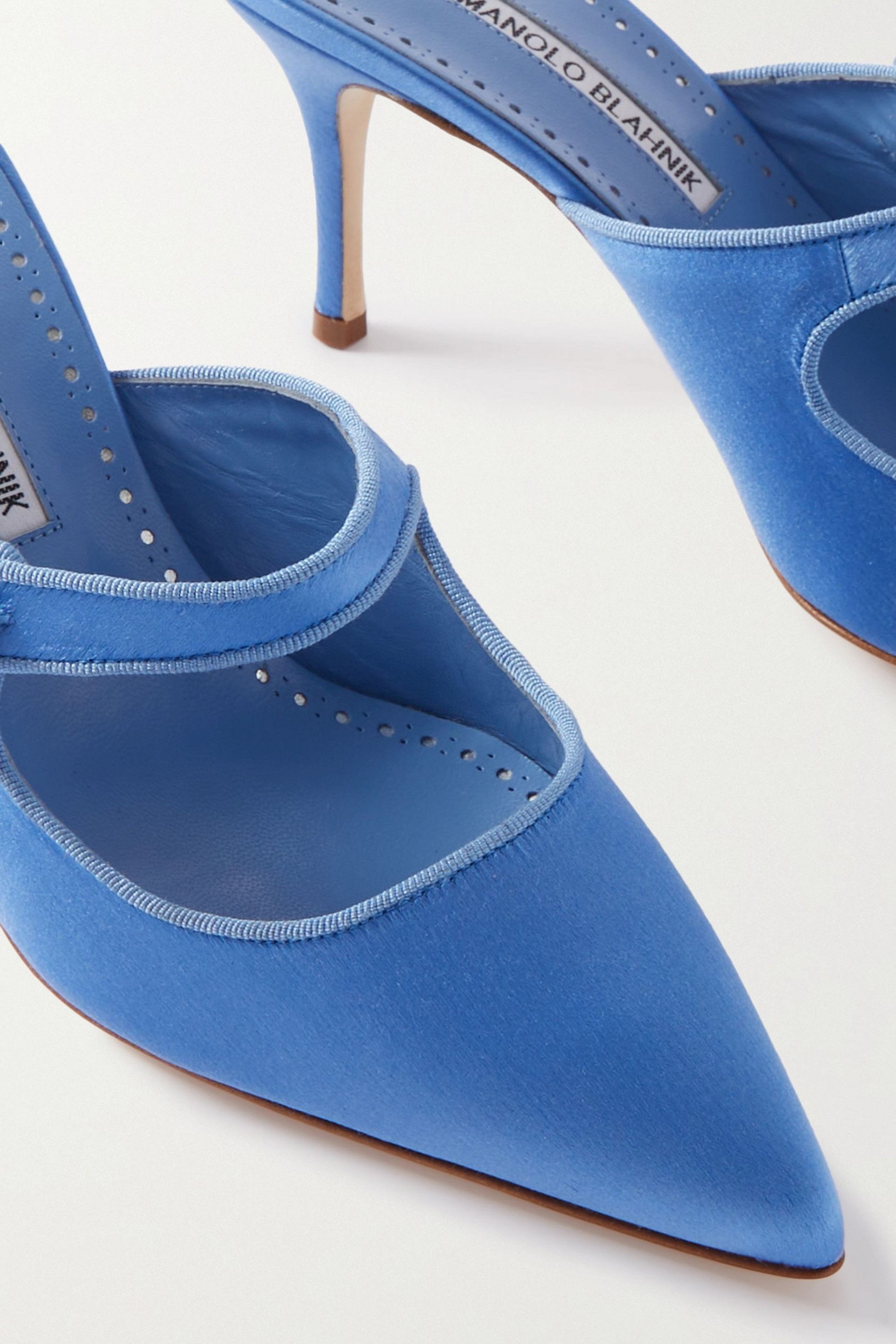 MANOLO BLAHNIK Camparimu Jewel 70 crystal-embellished satin mules