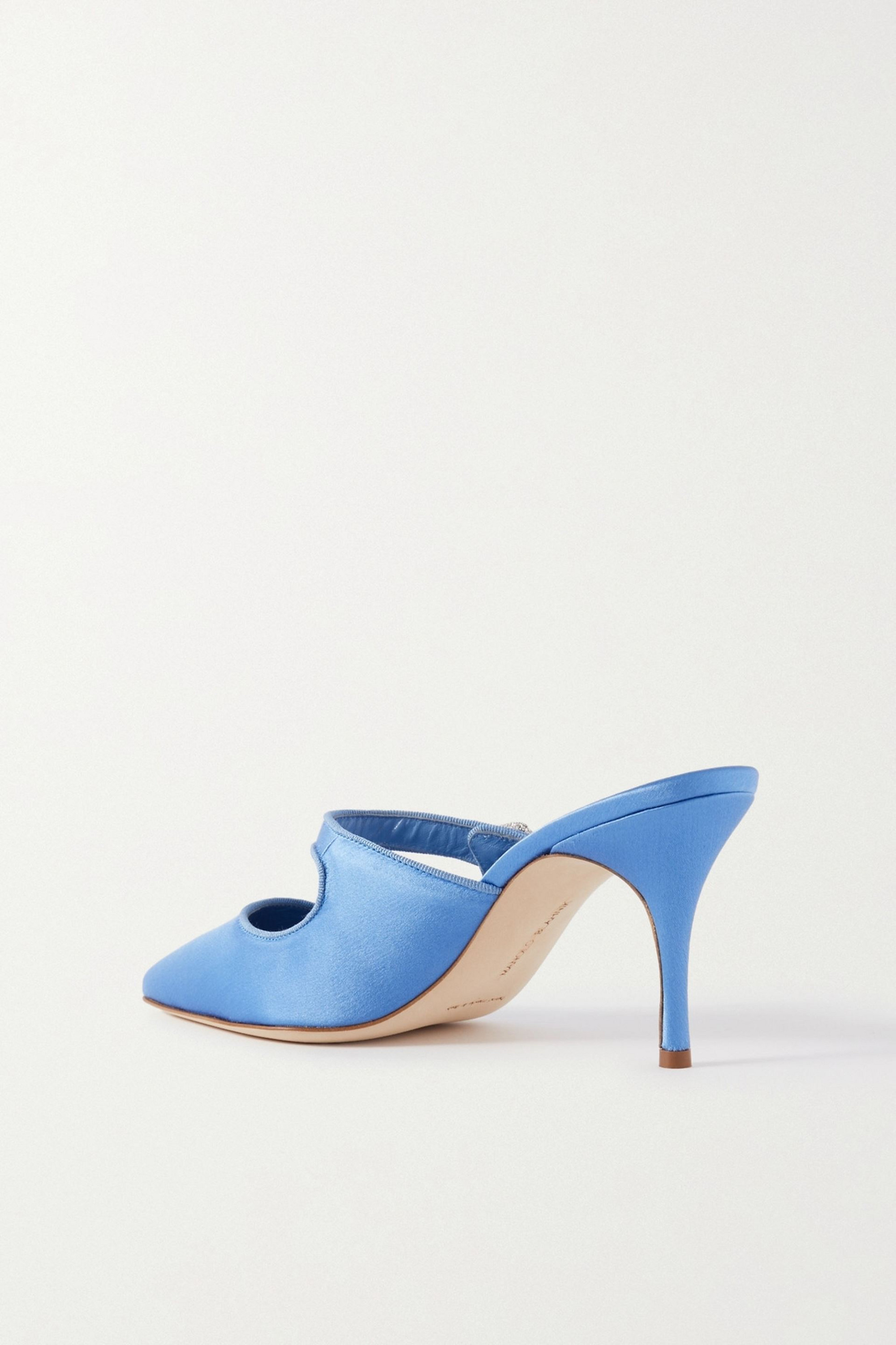 MANOLO BLAHNIK Camparimu Jewel 70 crystal-embellished satin mules