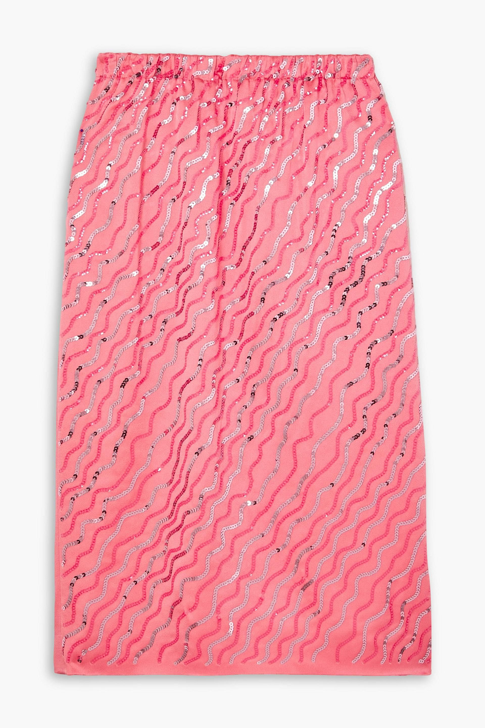Marni Sequin-embellished Satin Midi Skirt In Bubblegum