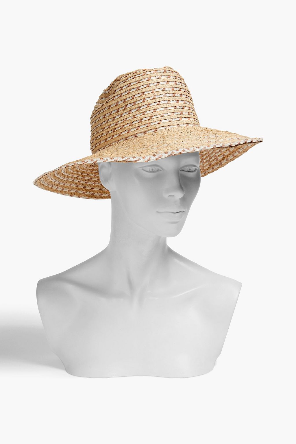GIGI BURRIS MILLINERY 크로스비 스트라이프 스트로 카우보이 햇