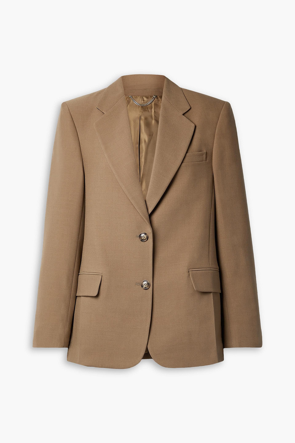 Victoria Beckham Layered Crepe Blazer In Light Brown