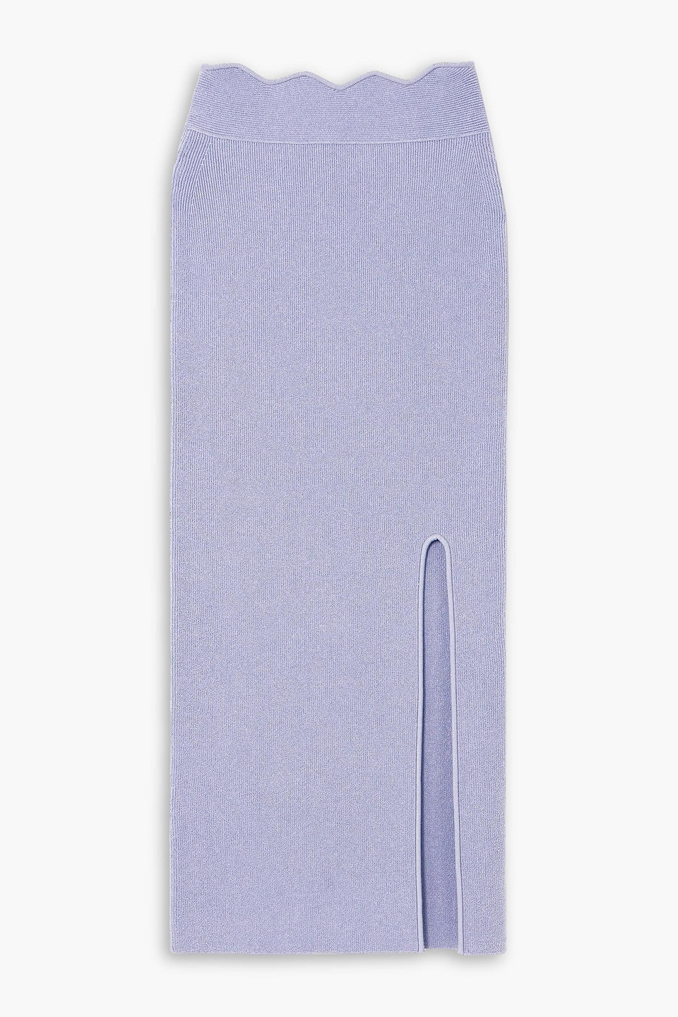 Galvan Delia Ribbed Midi Skirt In Lavender