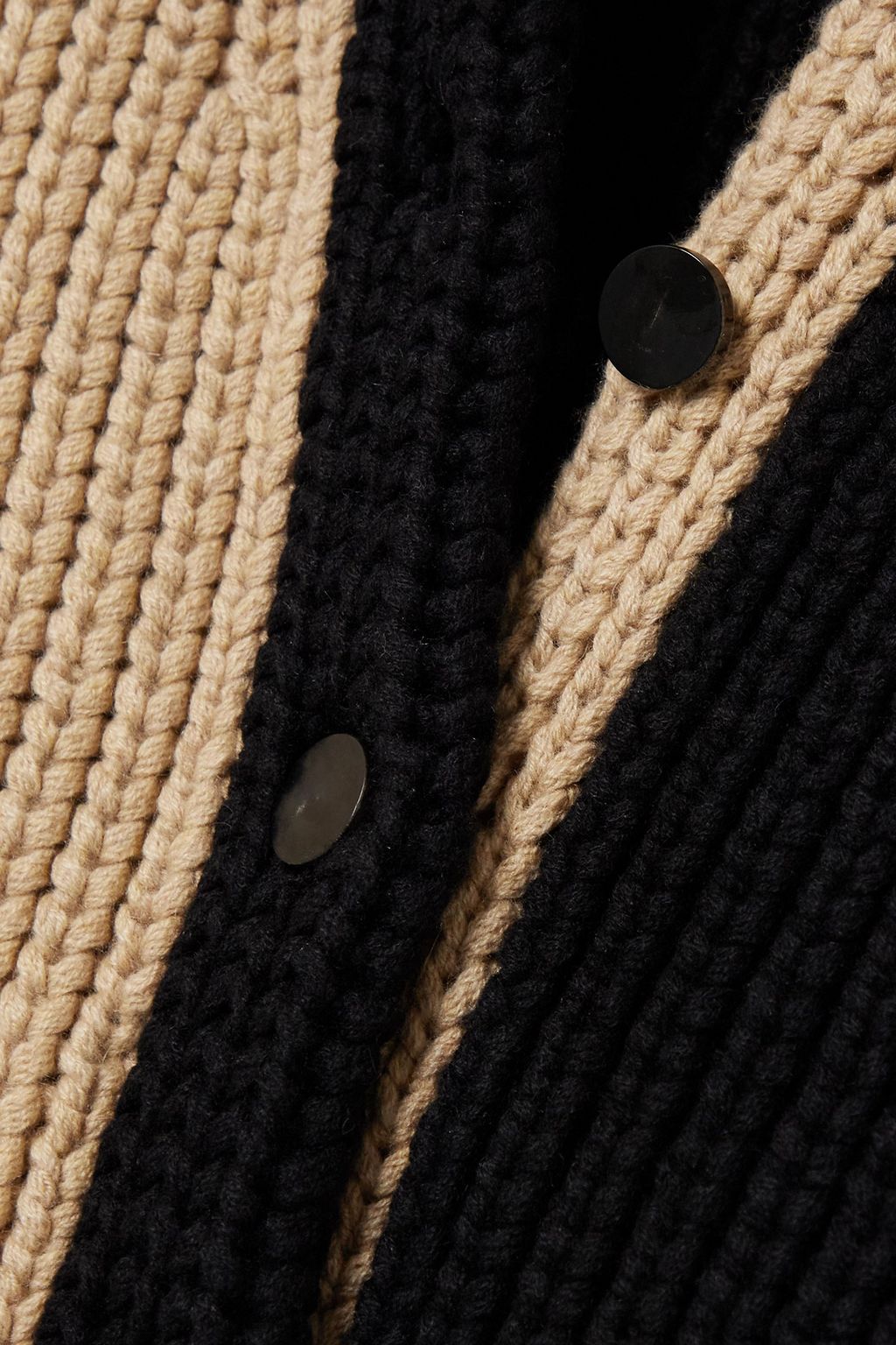 PARTOW Edith zweifarbiger Cardigan aus geripptem Kaschmir