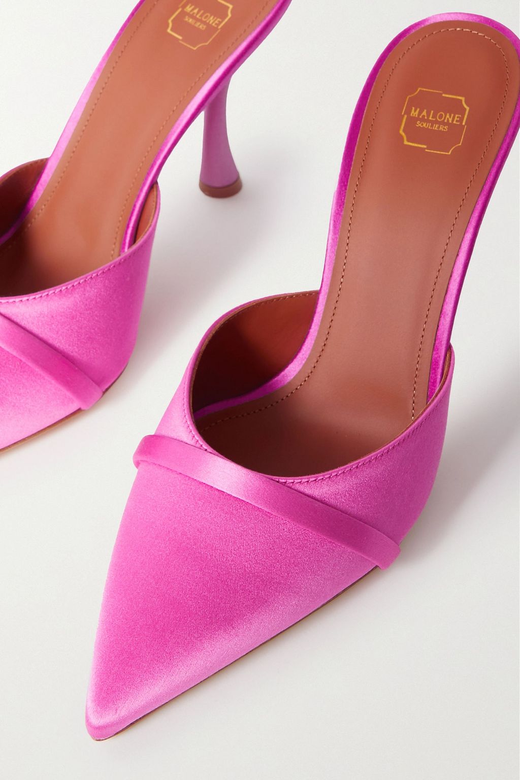 MALONE SOULIERS حذاء ميول Joella من الساتان مع كعب 90 مم