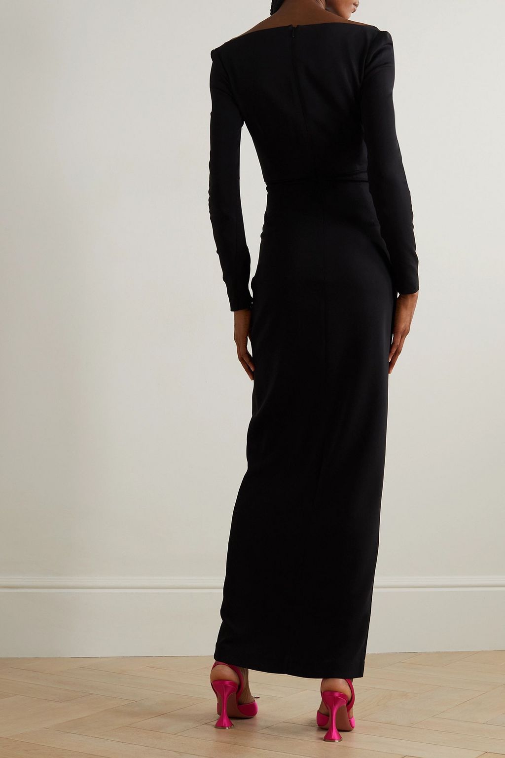 ROLAND MOURET فستان طويل درابيه من كاديه