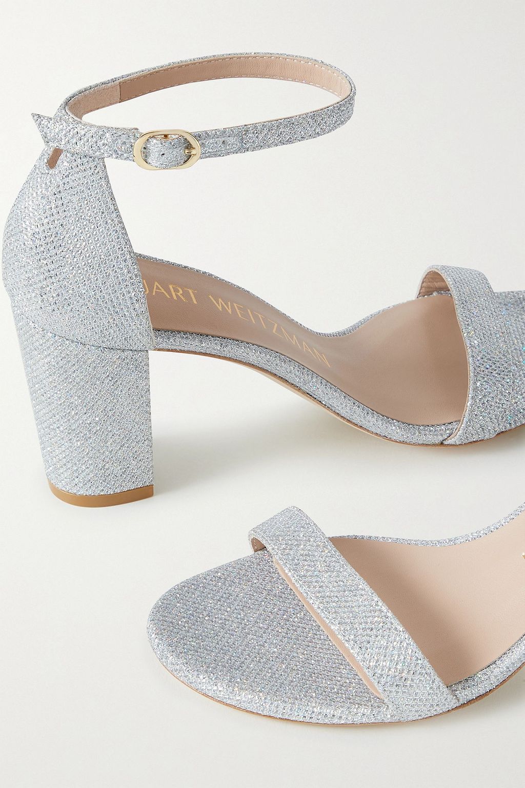 STUART WEITZMAN Glittered mesh sandals