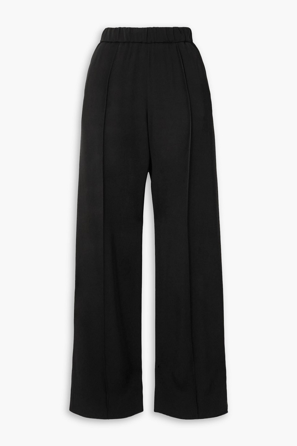 Jil Sander Pleated Satin Wide Leg Pants In Black