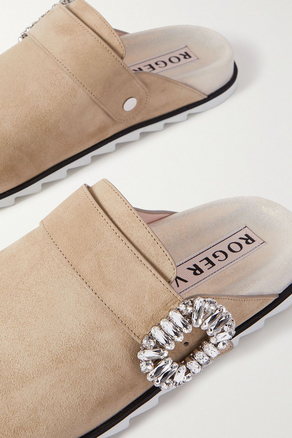 ROGER VIVIER سليبرز Slidy Strass من جلد السويد مزين بالكريستال