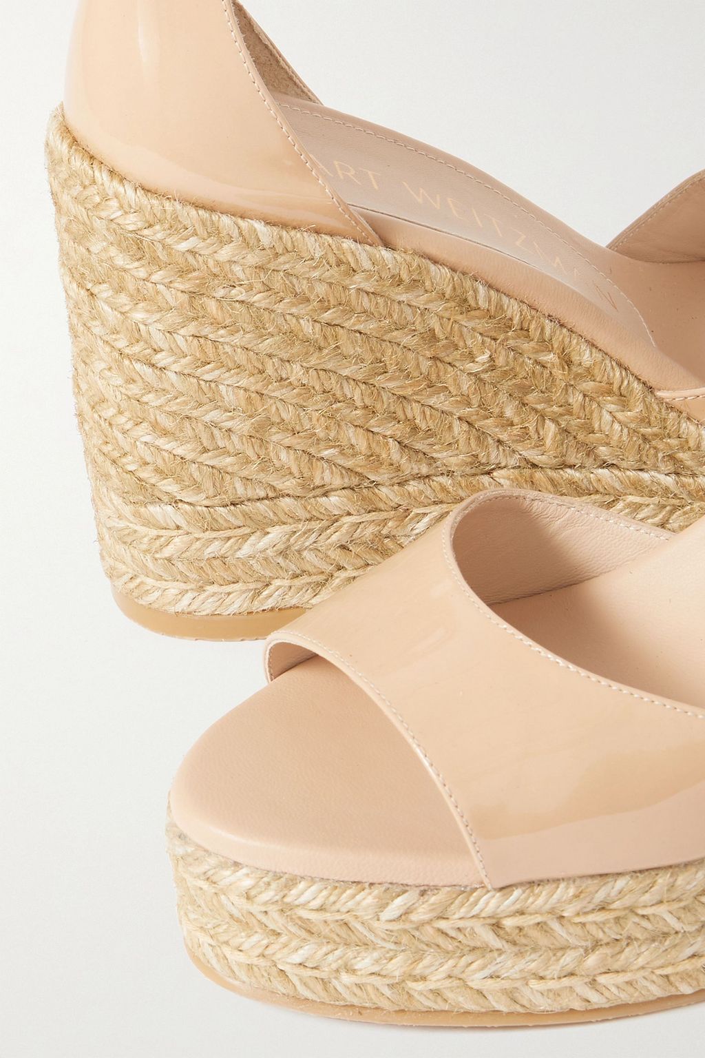 STUART WEITZMAN Nudistcurve パテントレザー エスパドリーユウェッジサンダル
