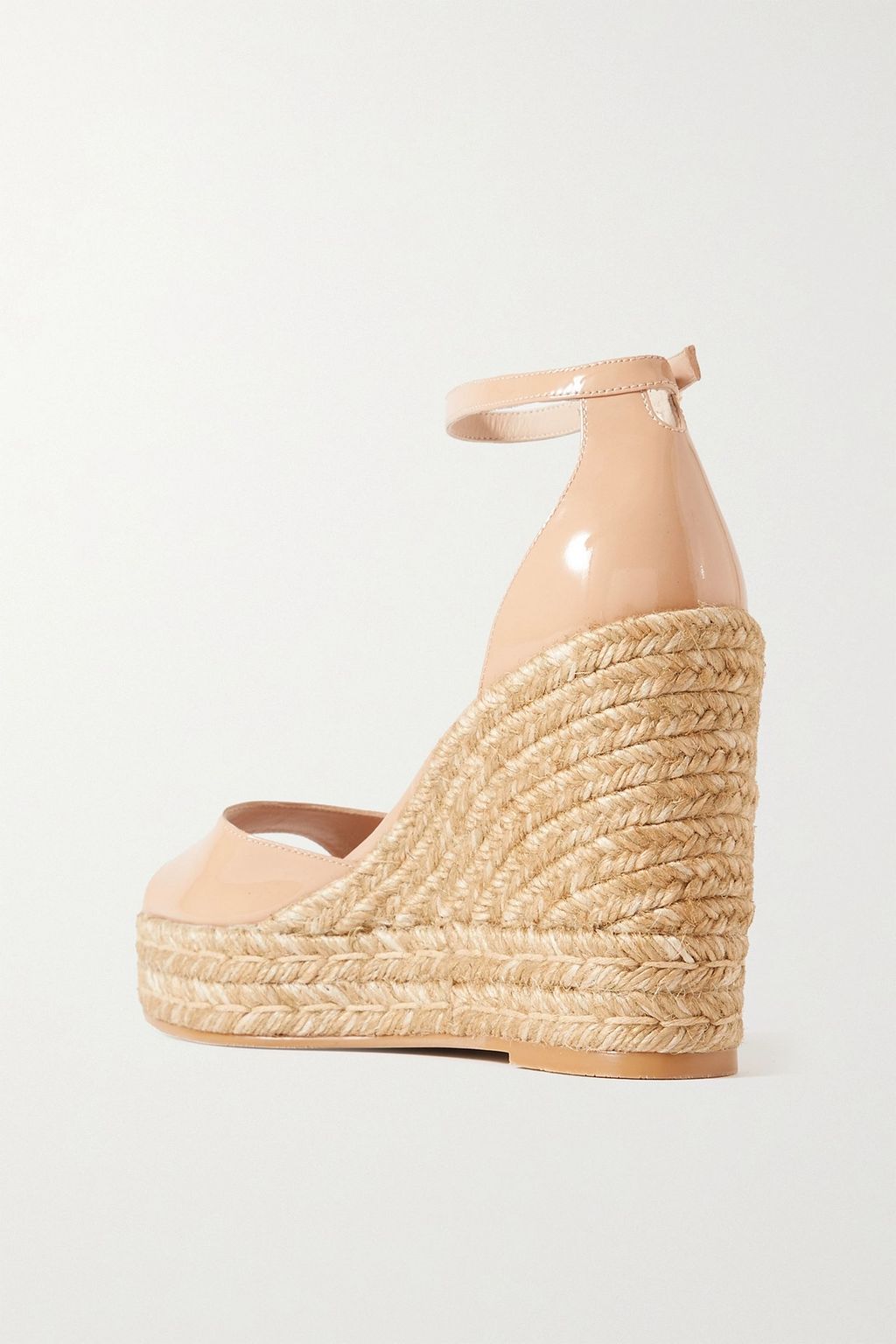 STUART WEITZMAN Nudistcurve パテントレザー エスパドリーユウェッジサンダル