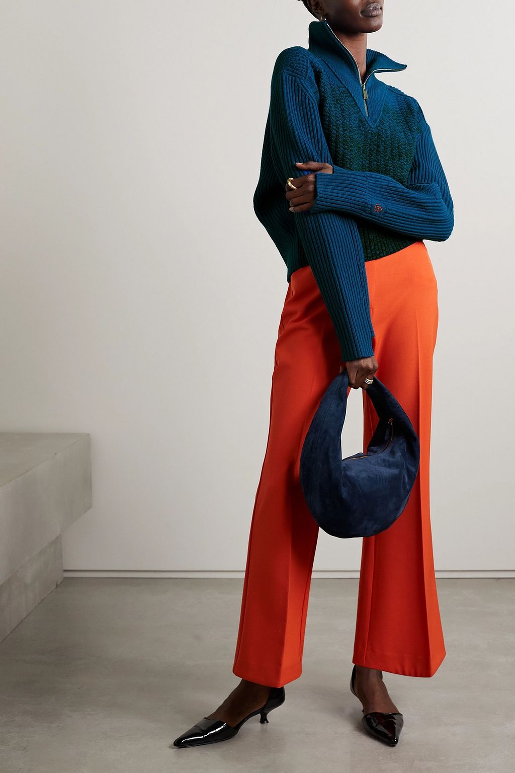 VICTORIA BECKHAM Pullover aus gerippter Wolle mit Farbverlauf