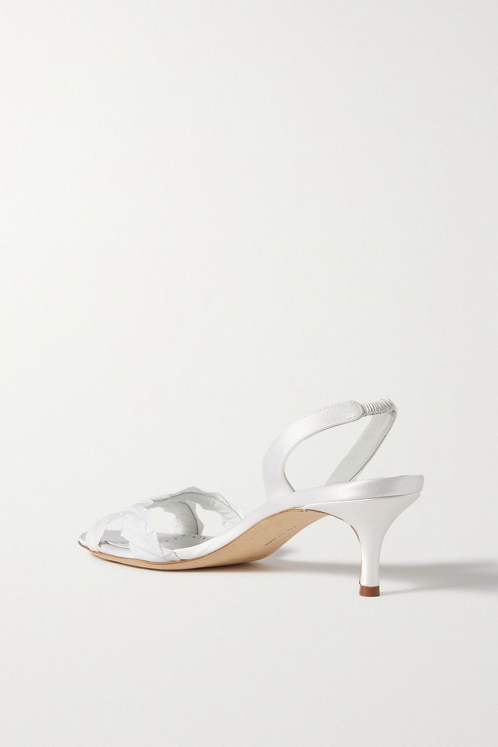 MANOLO BLAHNIK Ligra 50 faille-trimmed satin slingback sandals
