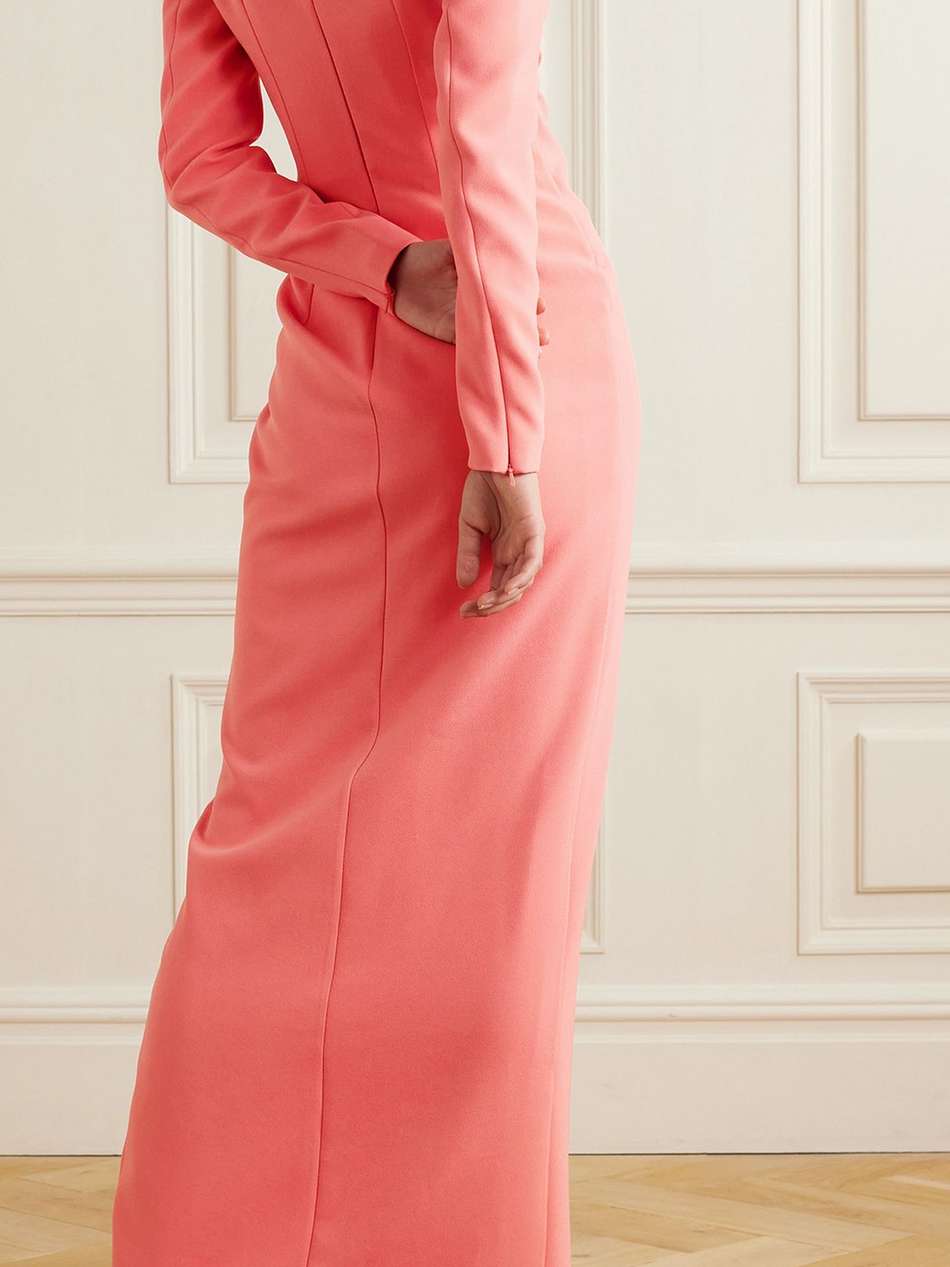 taylora draped crepe gown