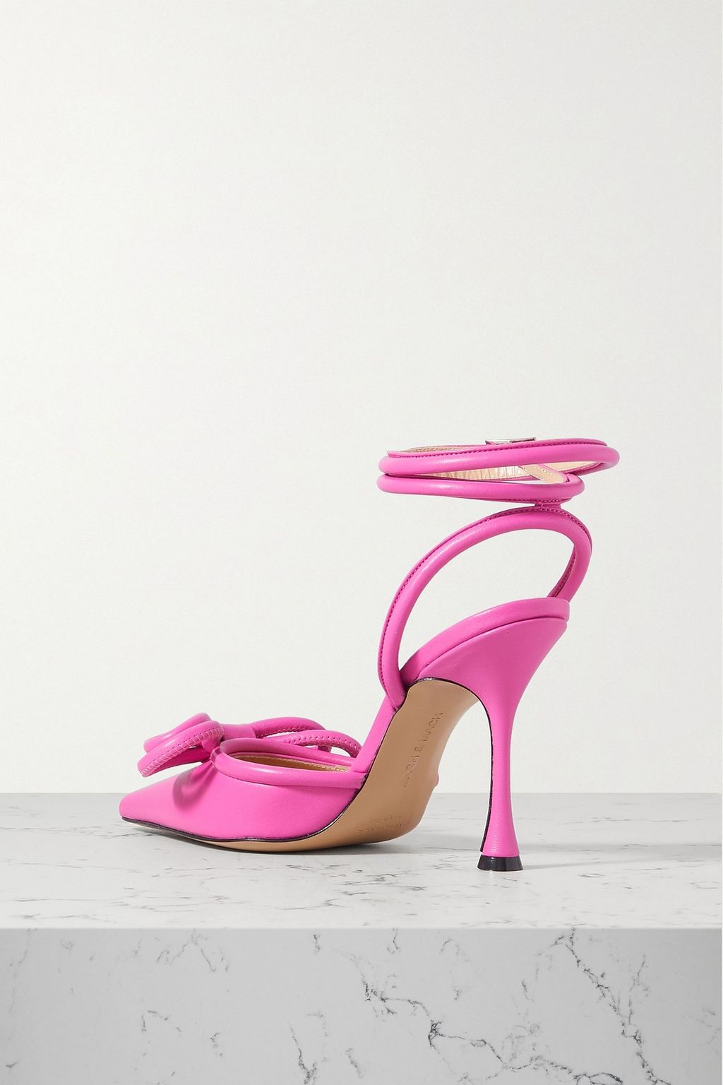 MACH & MACH Double Bow leather point-toe pumps