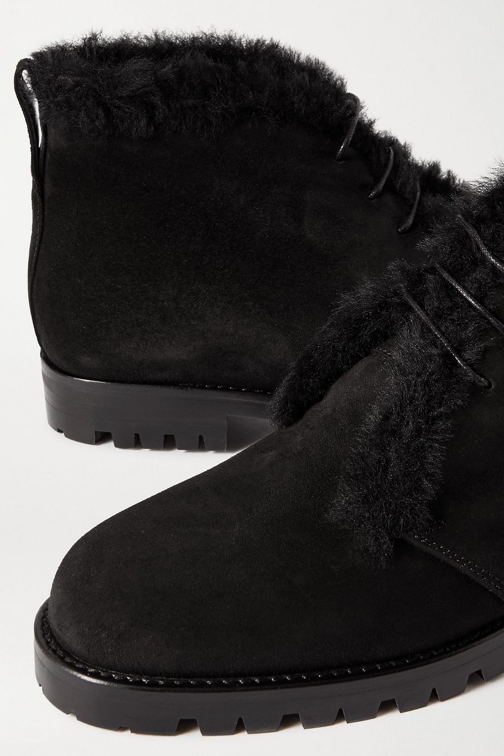MANOLO BLAHNIK Mircus shearling-lined suede ankle boots
