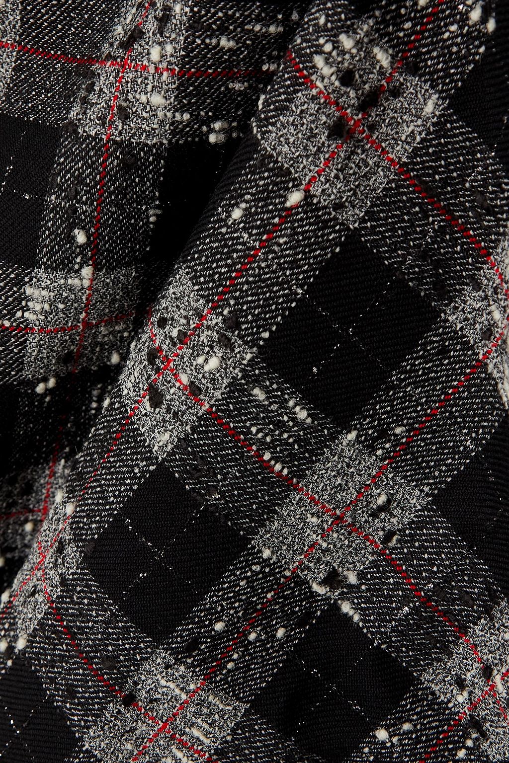 ALESSANDRA RICH Checked wool-blend bouclé-tweed maxi skirt